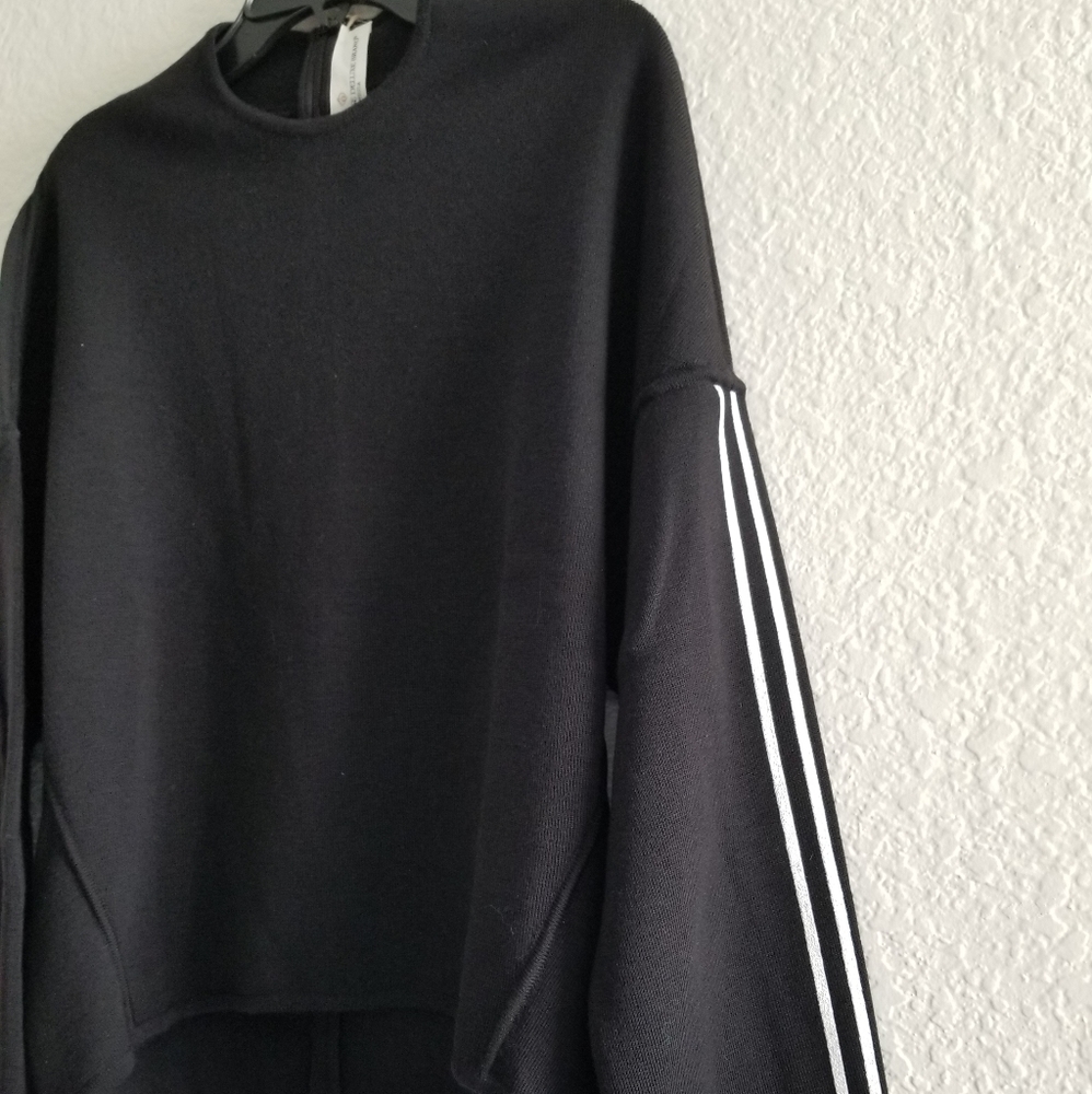 Golden Goose Cyan Striped Sleeve Wool Knitted Sweatshirt Size Small Black - Picture 3 of 11